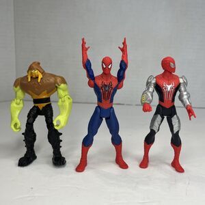 Lot Of 3 2014 4” Mattel Scarecrow And Two Spider-Man Action Figures DC Marvel